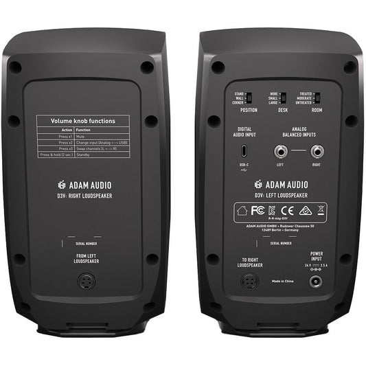 Adam D3V - Black (Pair)