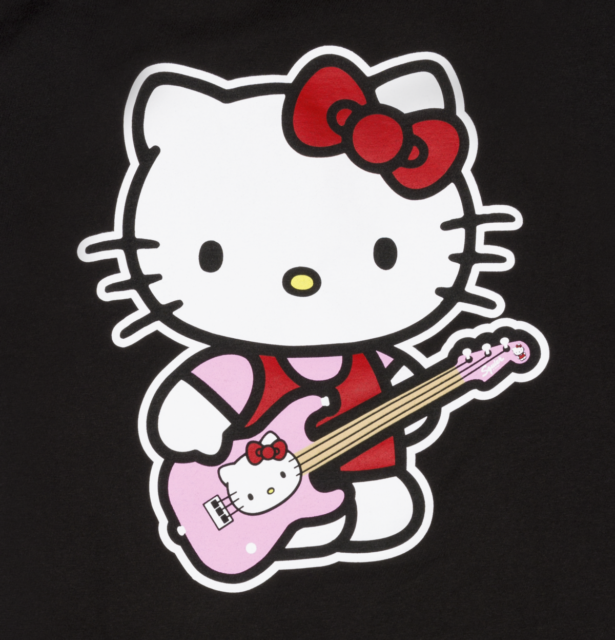 Fender Hello Kitty Back Logo Tee - Black - L