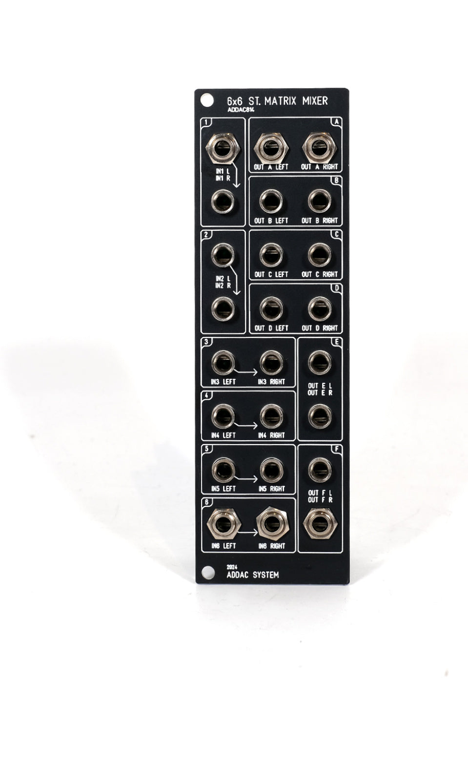 ADDAC System ADDAC814 Jacks & Controls 6x6 Stereo Matrix Mixer