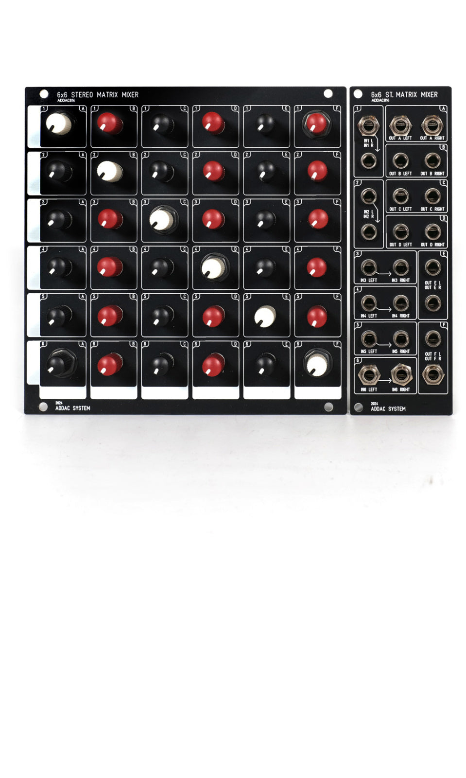 ADDAC System ADDAC814 Jacks & Controls 6x6 Stereo Matrix Mixer