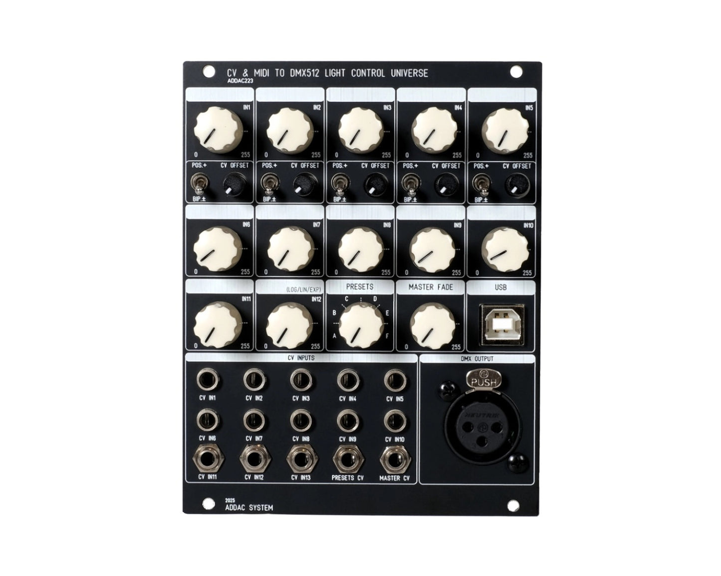 ADDAC System ADDAC223 CV & MIDI to DMX512 Light Control Universe