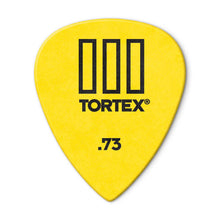 Load image into Gallery viewer, Jim Dunlop Tortex T3 Yellow .73mm Guitar Picks Player Pack (pack of 12)
