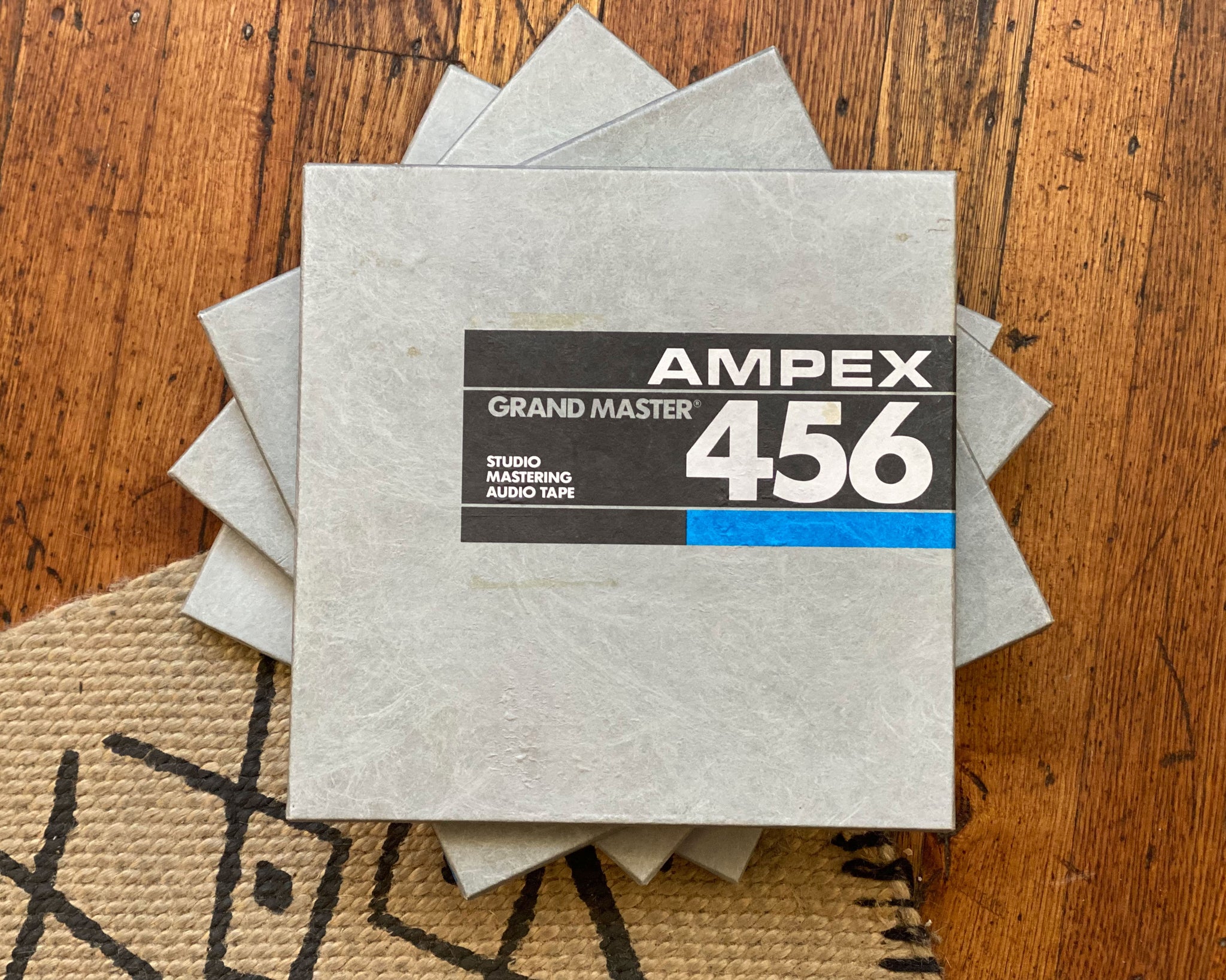 AMPEX 499 GRAND MASTER GOLD STUDIO MASTERING AUDIO TAPE REEL IN ORIGINAL BOX
