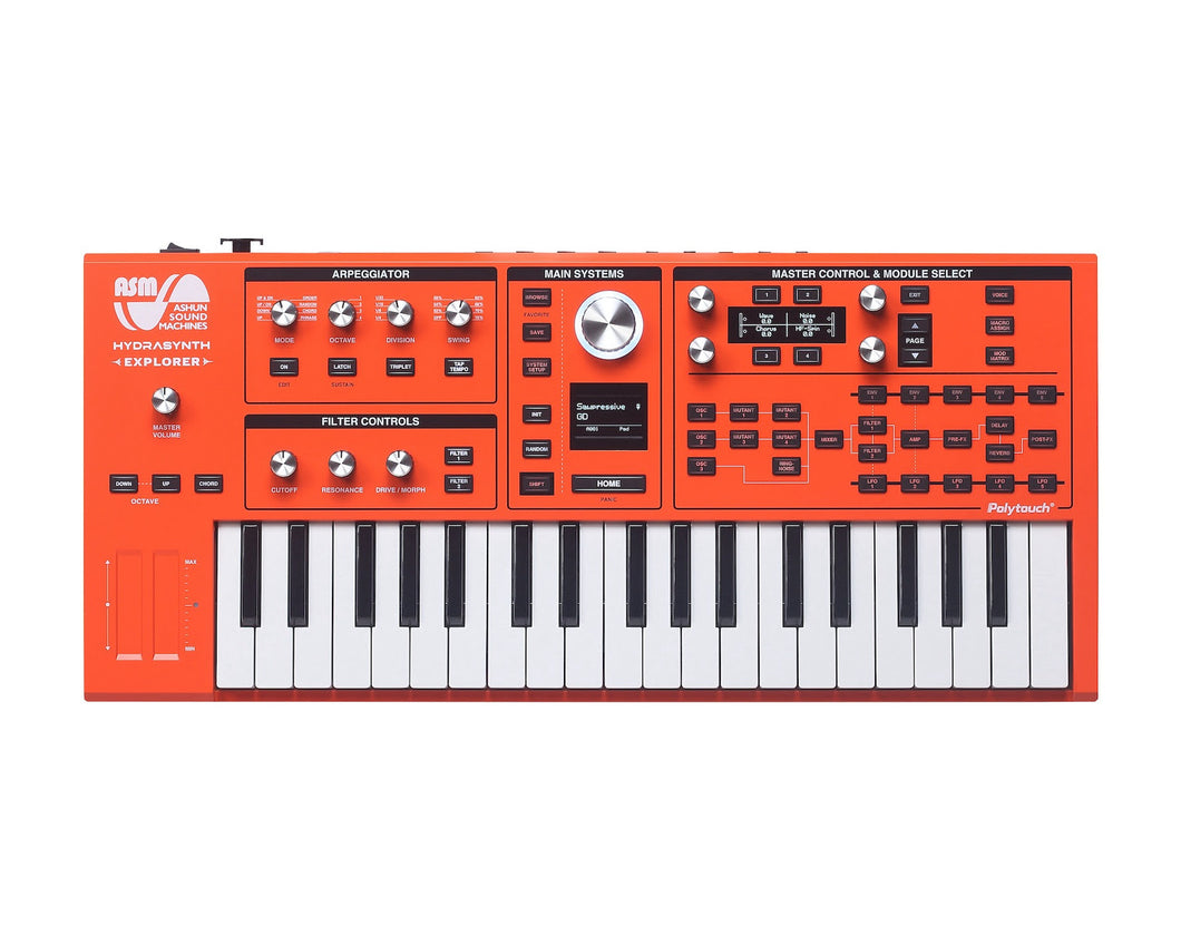 Ashun Sound Machines Hydrasynth Explorer 888 Portable Polyphonic Wave Morphing Synthesizer Orange - Special Edition