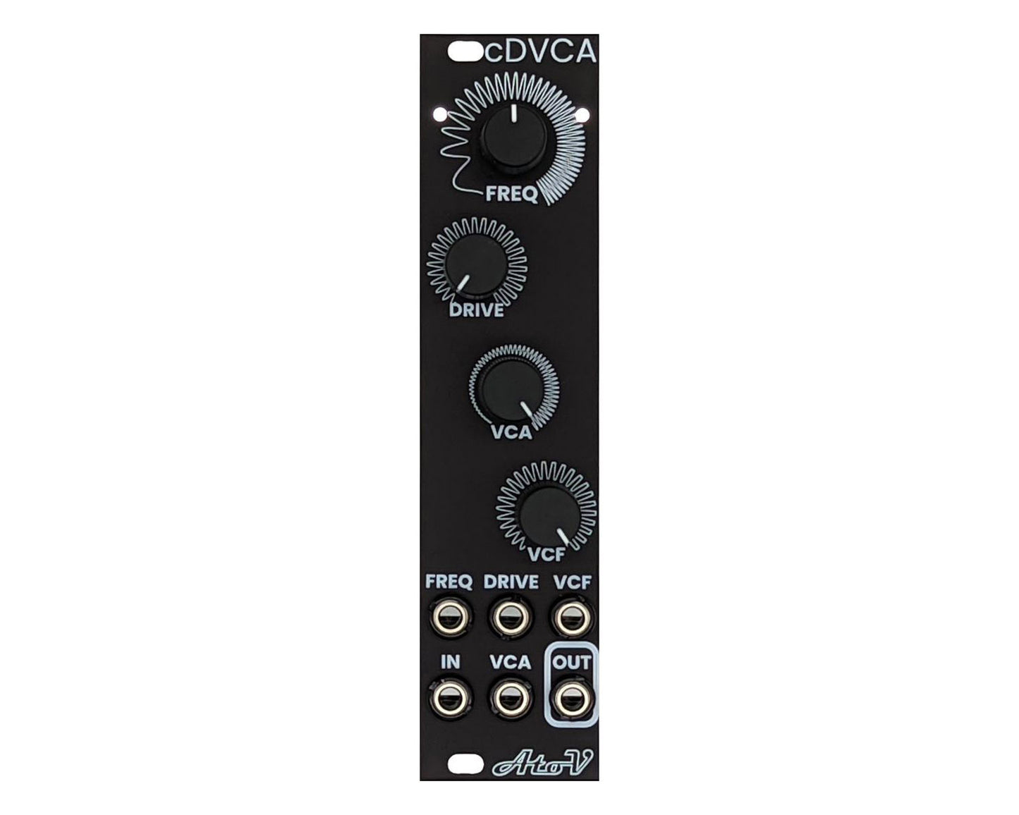 AtoVProject cDVCA Eurorack Waveshaper/VCA/VCF Module - Black