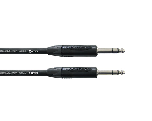 Cordial Select NEUTRIK 2 x 6.3mm Stereo Black (2.5m)