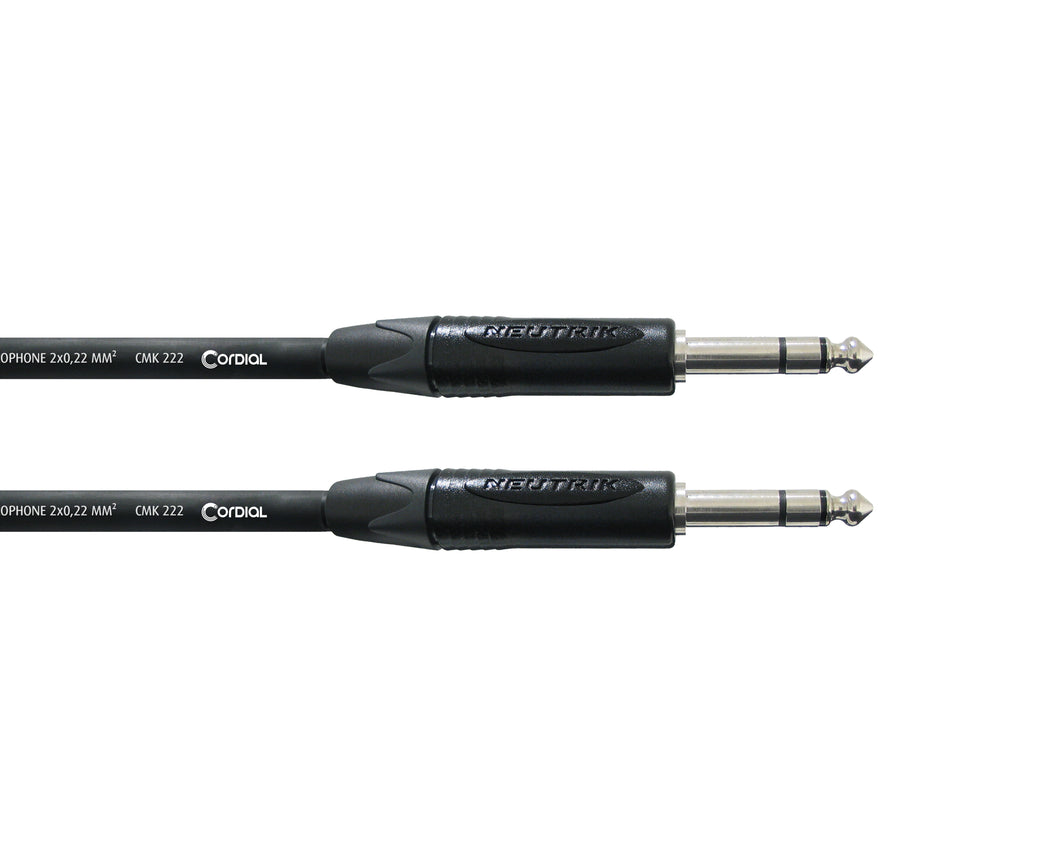 Cordial Select NEUTRIK 2 x 6.3mm Stereo Black (2.5m)