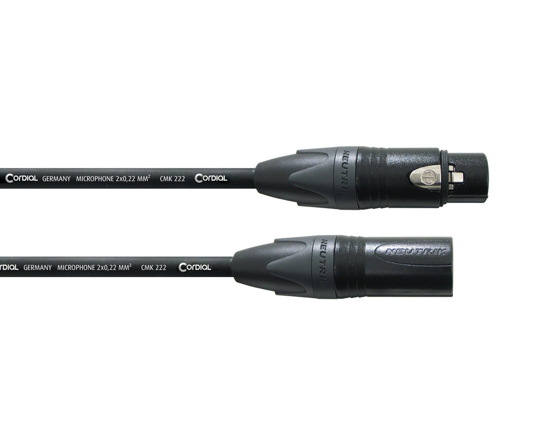Cordial Select NEUTRIK XLR Female Black to XLR Male Black (15m)