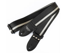 Load image into Gallery viewer, Couch Straps Black with Silver Racer X Guitar Strap
