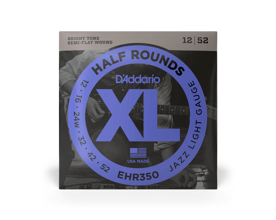 D'Addario EHR350 Half RoundJazz Light 12-52 Electric Guitar Strings