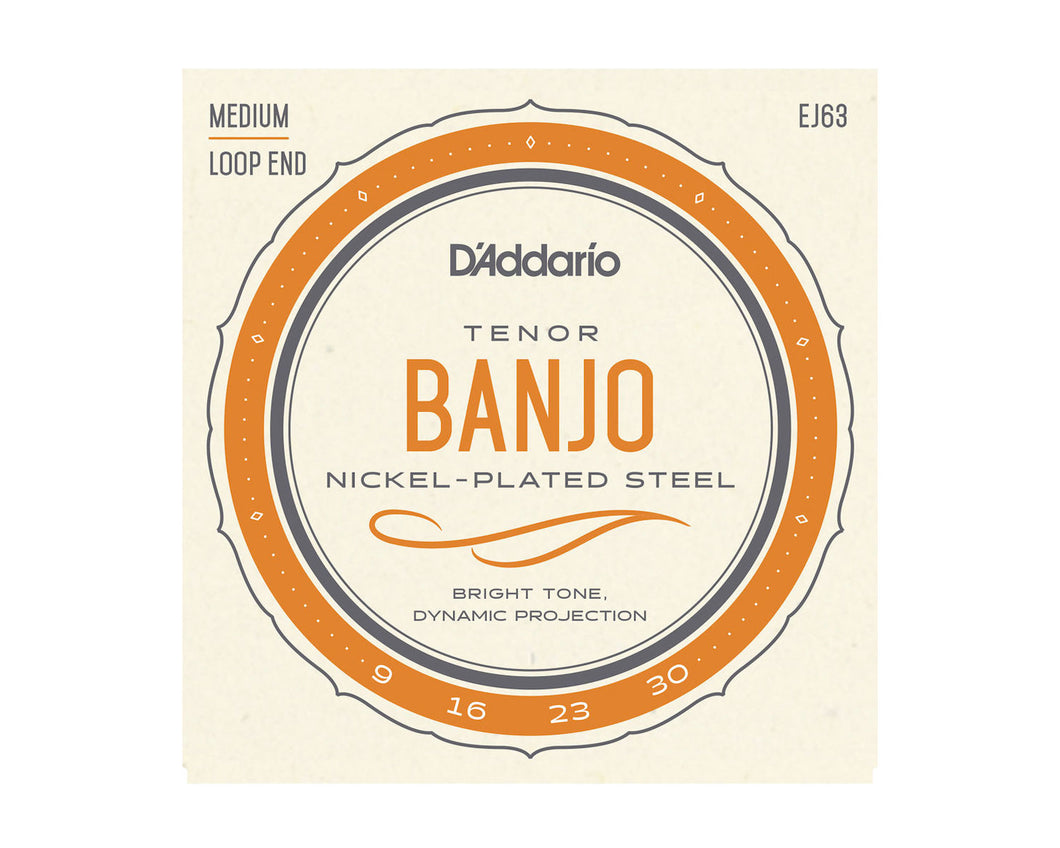 D'Addario EJ63 Nickel, 9-30 Tenor Banjo Strings