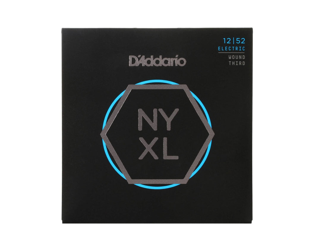 D'Addario D'Addario NYXL1252W 12-52 Nickel Wound Electric Guitar Strings - Light with a Wound 3rd