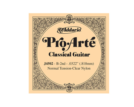 D'Addario J4502 Pro-Arte Nylon Classical Guitar Single String, Normal Tension, Second String