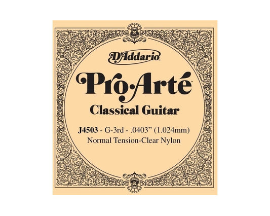D'Addario J4503 Pro-Arte Nylon Classical Guitar Single String, Normal Tension, Third String