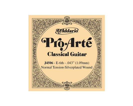 D'Addario J4506 Pro-Arte Nylon Classical Guitar Single String, Normal Tension, Sixth String