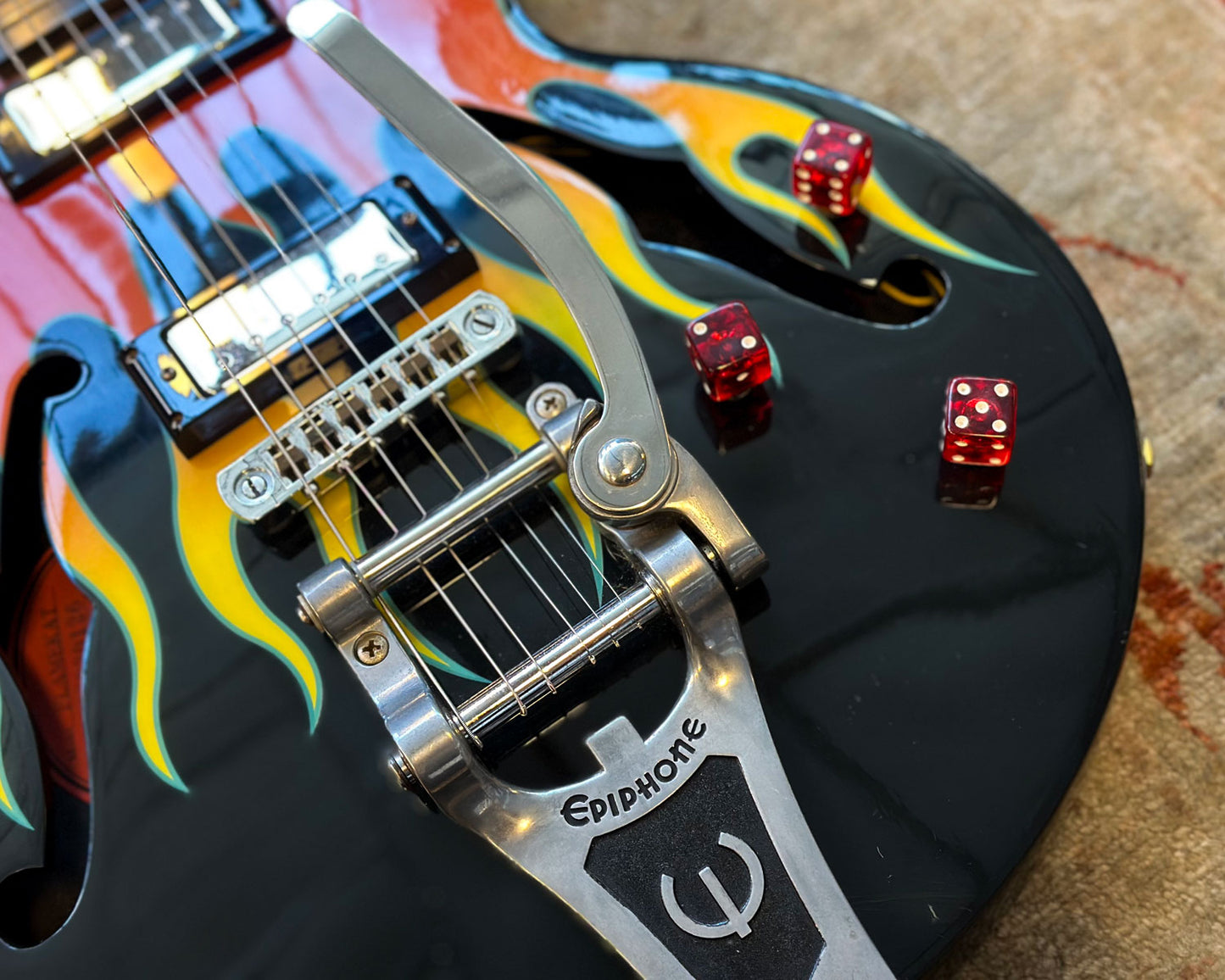Limited Edition Epiphone FlameKat Semi Hollow Electric Guitar w/Hard Case