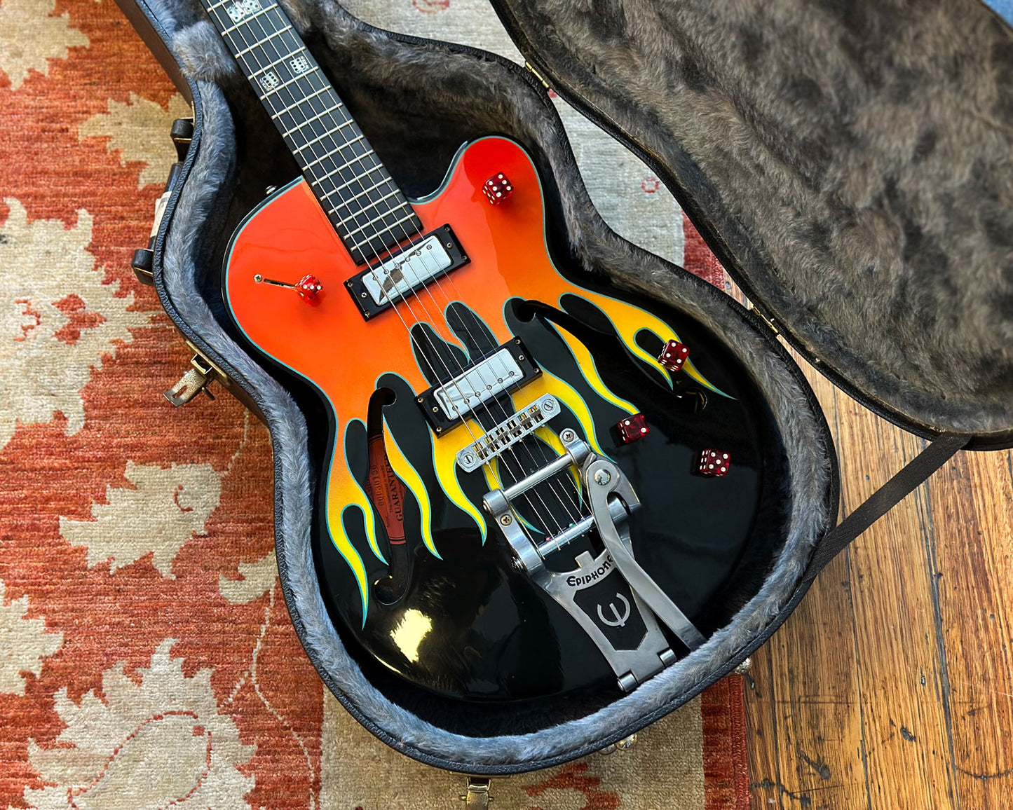 Limited Edition Epiphone FlameKat Semi Hollow Electric Guitar w/Hard Case