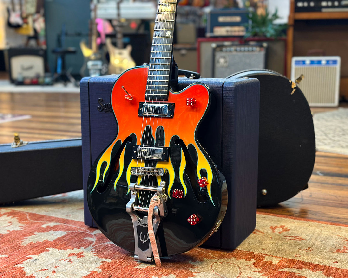 Limited Edition Epiphone FlameKat Semi Hollow Electric Guitar w/Hard Case