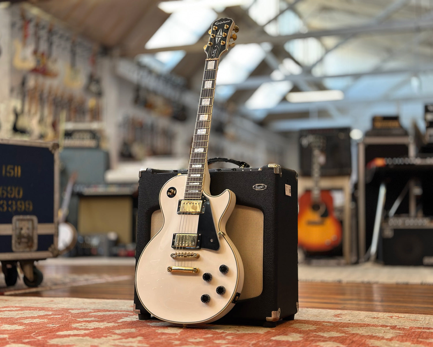 2016 Epiphone Les Paul Custom Pro - Alpine White – Found Sound