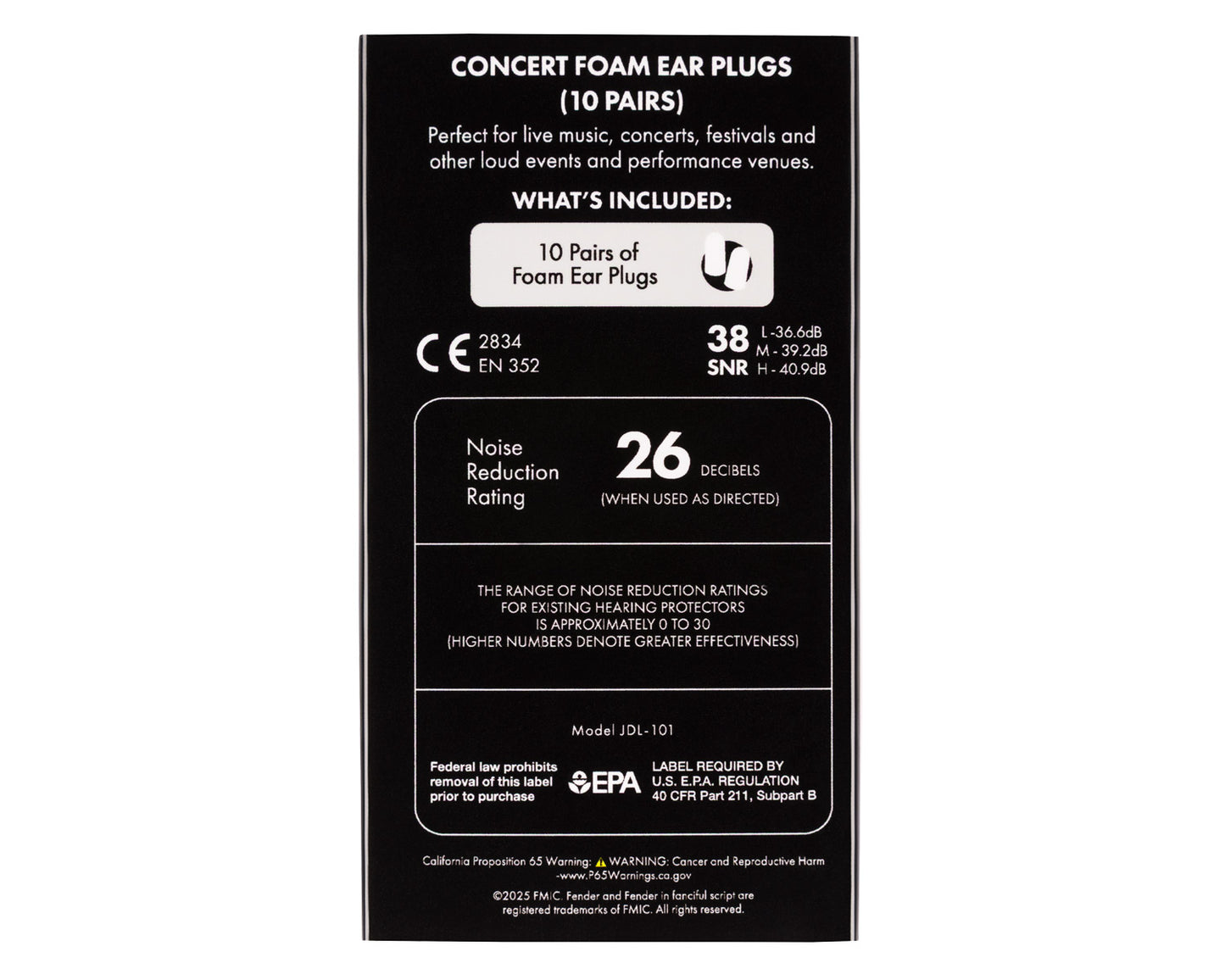 Fender Concert Ear Plugs (10 Pairs)