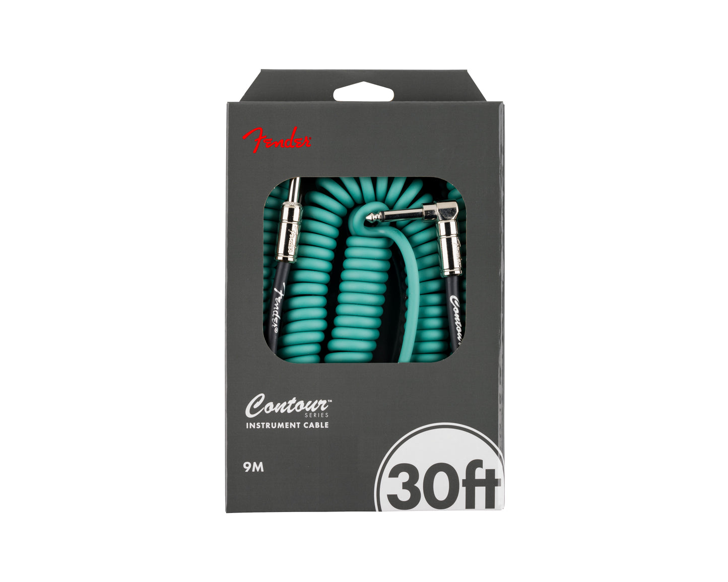 Fender Contour 30' Coiled Cable Sherwood Green