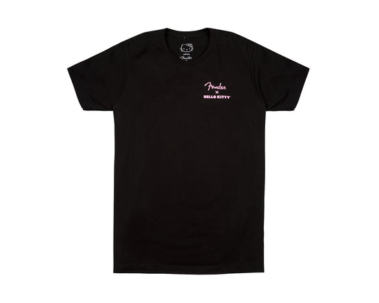 Fender Hello Kitty Back Logo Tee, Black, M