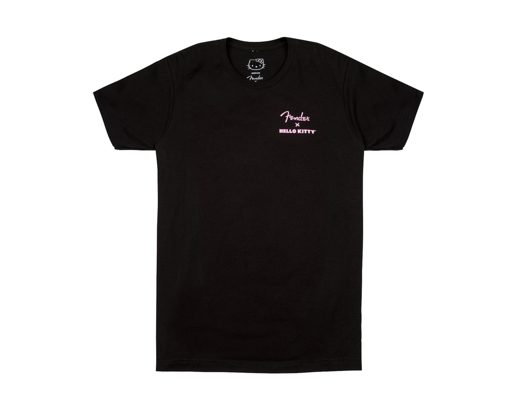 Fender Hello Kitty Back Logo Tee, Black, S