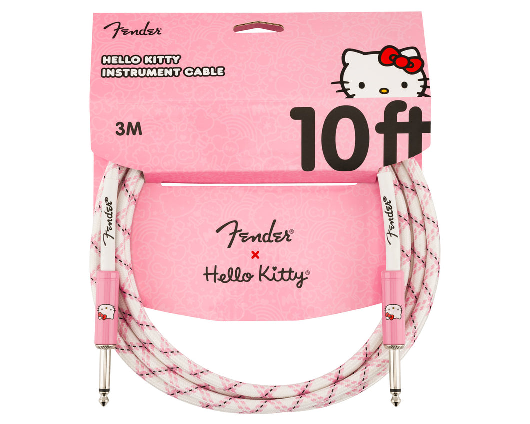 Fender Hello Kitty Woven Cable 10' - White/Pink