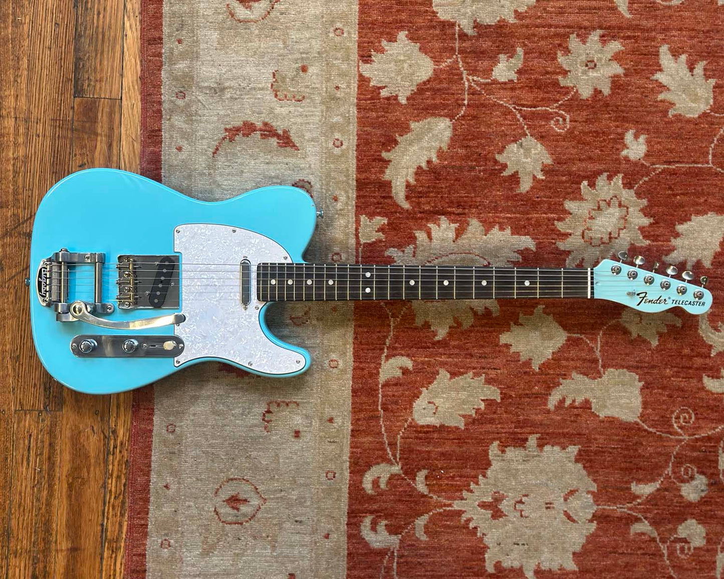 Fender Partscaster Telecaster - Daphne Blue w/ Bigsby & Vibramate Spoiler
