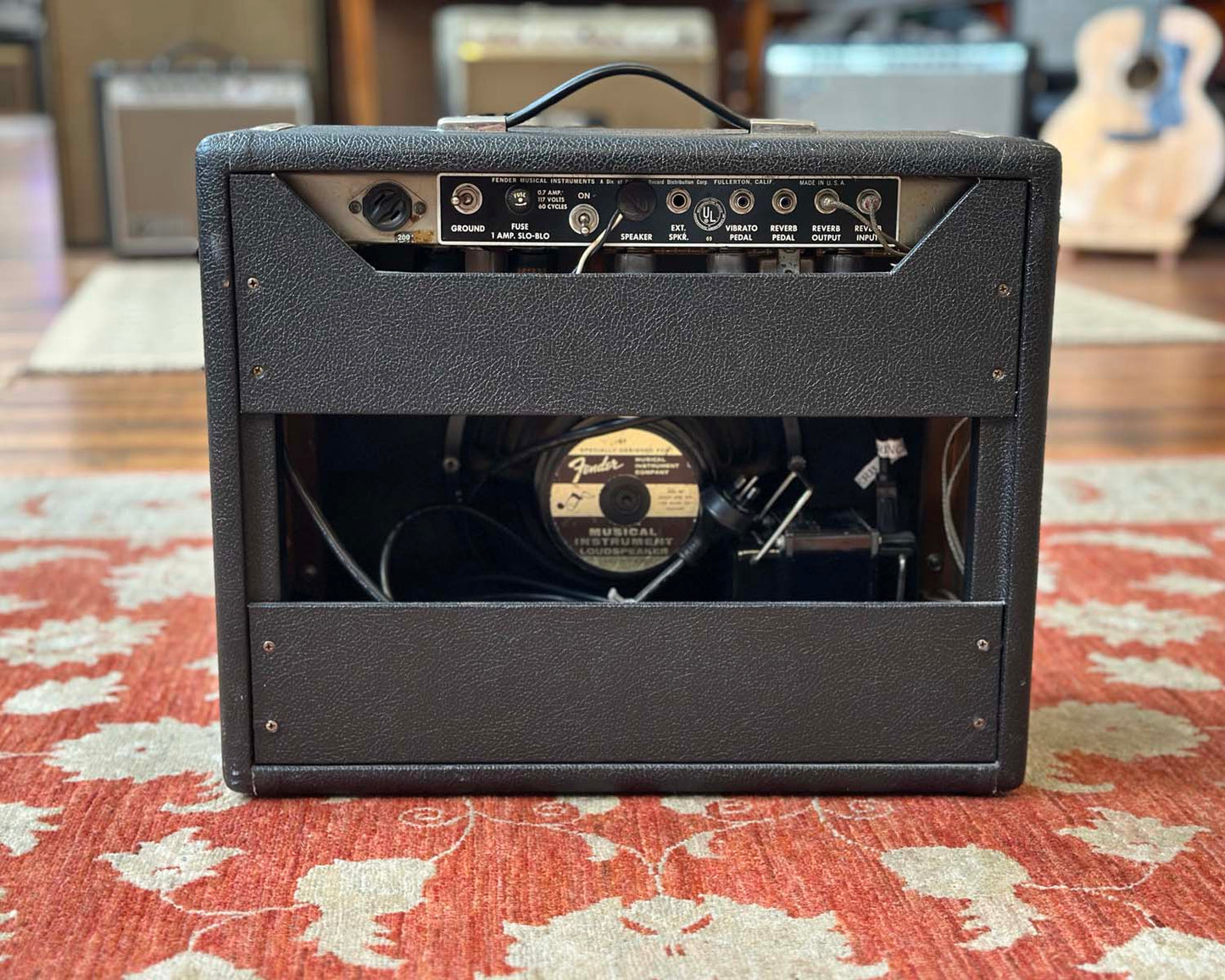 1966 Black Panel Fender Princeton Reverb-Amp - 110 Volts