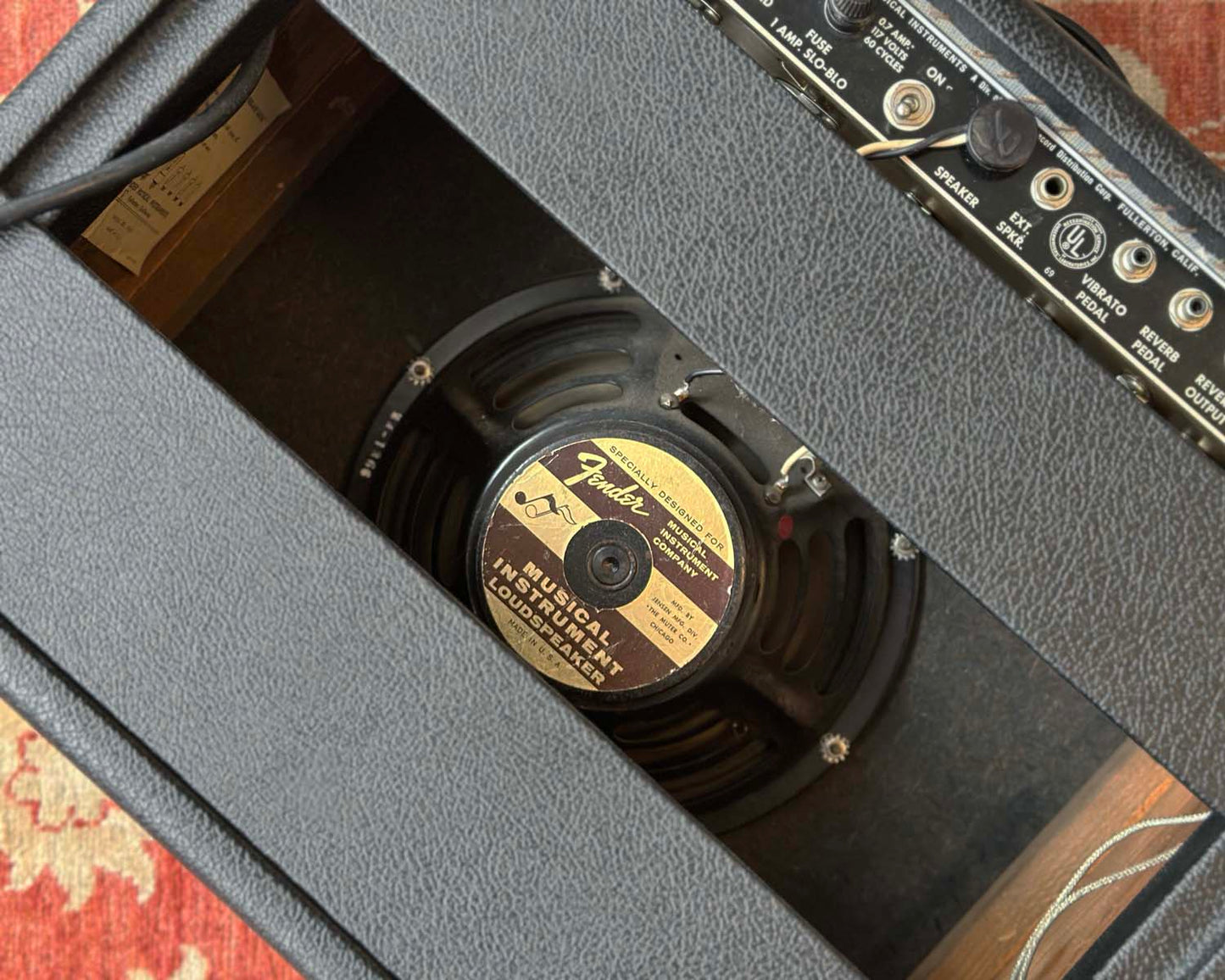 1966 Black Panel Fender Princeton Reverb-Amp - 110 Volts