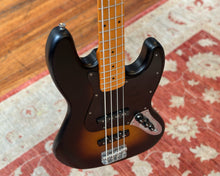 Load image into Gallery viewer, Fender Squier 40th Anniversary Jazz Bass - Vintage Edition w/ Black Anodized Pickguard &amp; Satin Wide 2-Color Sunburst
