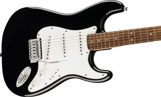 Fender Squier Affinity Series Stratocaster Mustang Micro Pack, Laurel Fingerboard, Black, Gig Bag