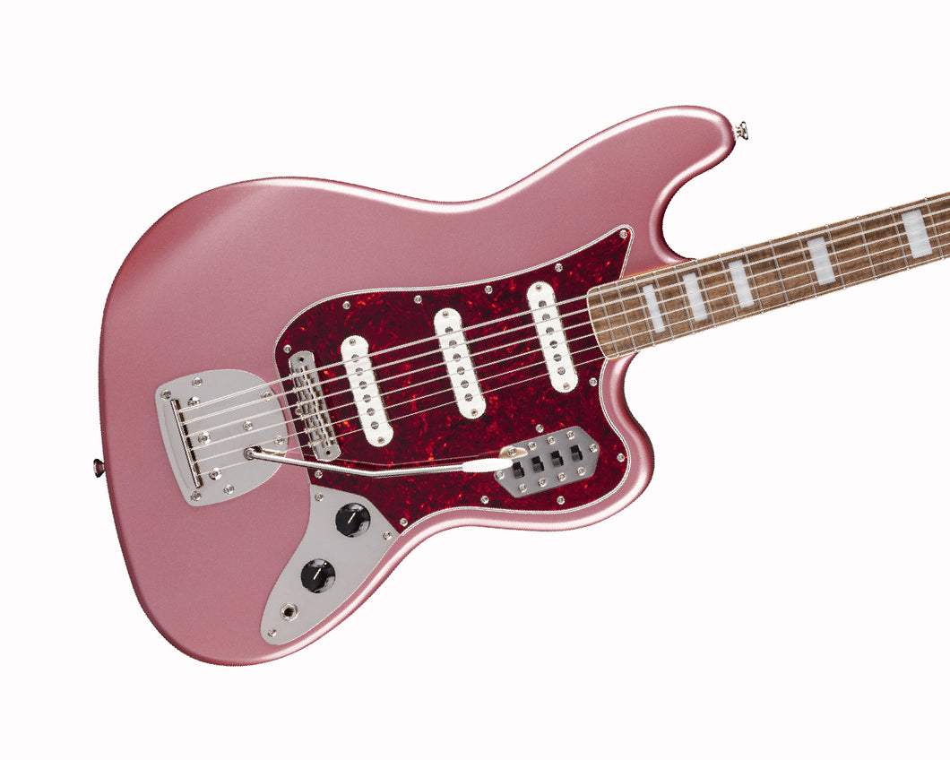 Fender Squier FSR Classic Vibe Bass VI Laurel Fingerboard Tortoiseshell Pickguard Matching Headstock Burgundy Mist Metallic