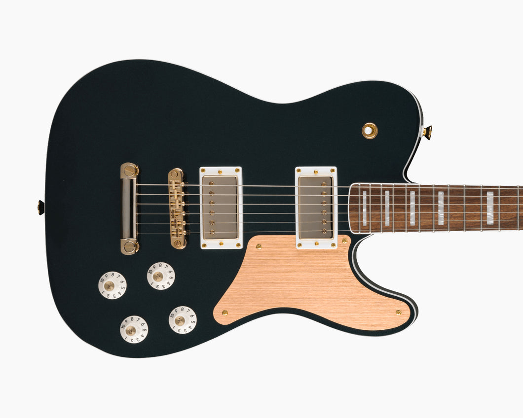 Fender Squier FSR Paranormal Troublemaker Telecaster Deluxe Laurel Fingerboard Gold Anodized Pickguard Gold Hardware Matching Headstock Cadillac Green