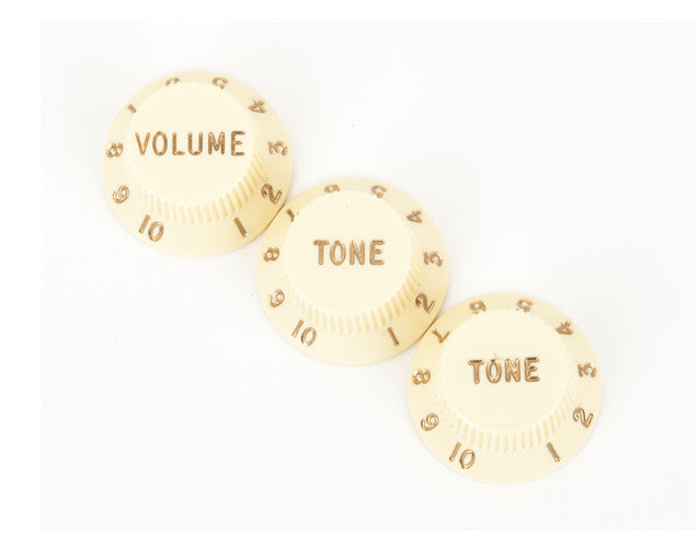 Fender Stratocaster Knob set (Volume, Tone, Tone) - Aged White