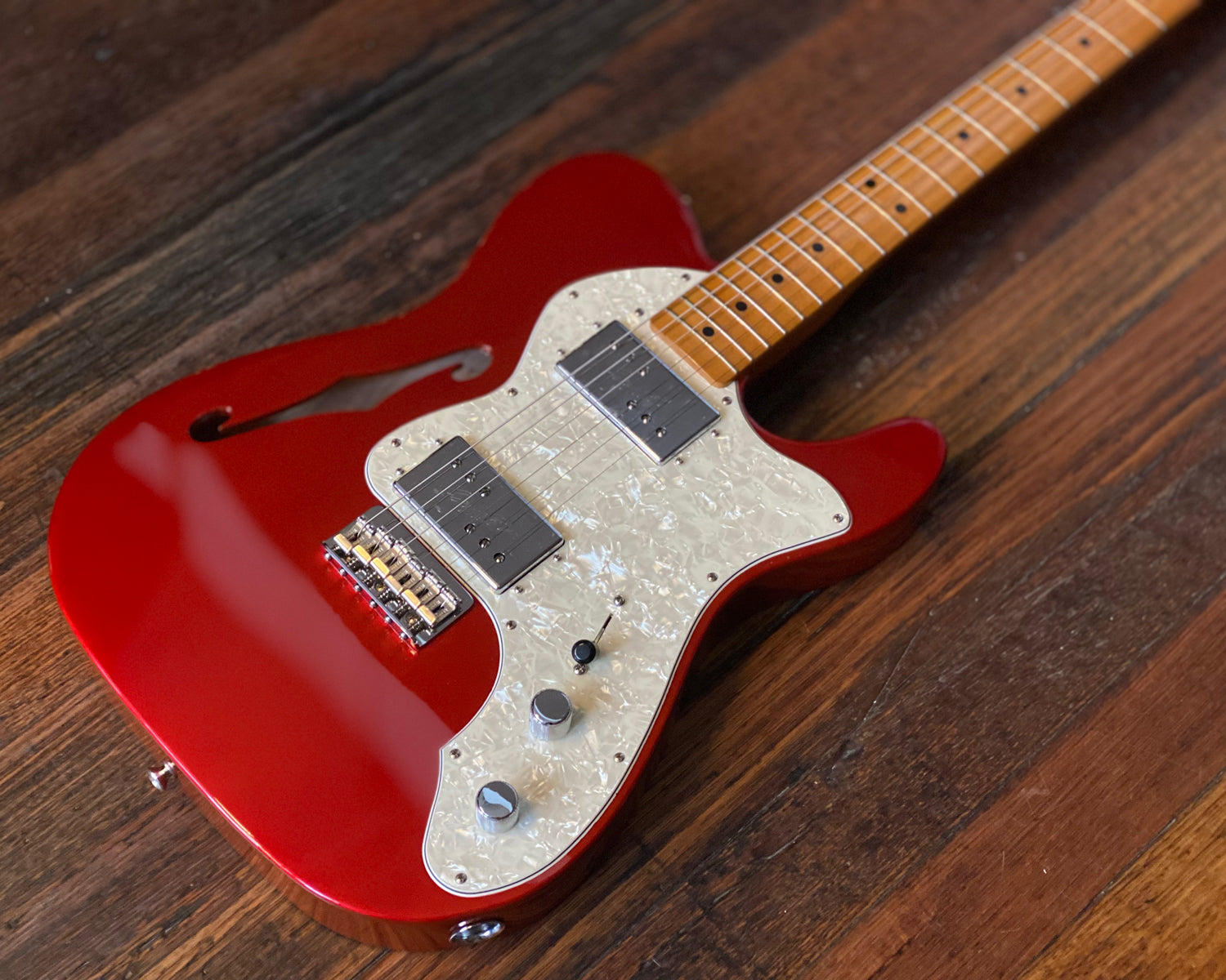 Fender vintera 70s telecaster shop thinline candy apple red