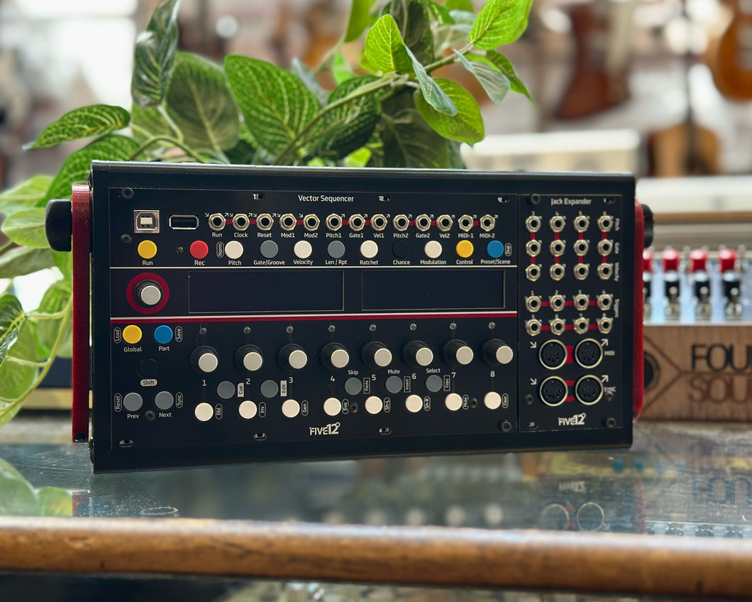 Five12 Vector Sequencer w/ Jack Expander, Case & Silver Panel 