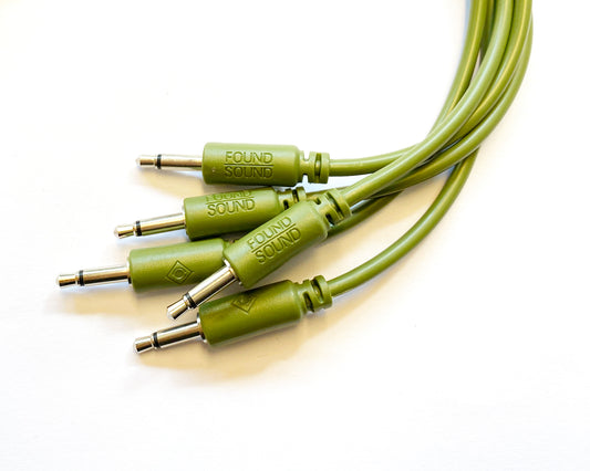 Found Sound 20cm Army Green Patch Cable x 5