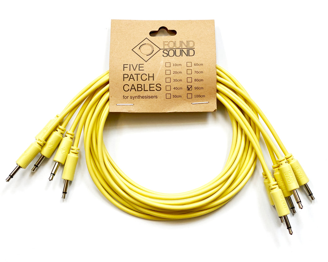 Found Sound 90cm Yellow Patch Cable x 5