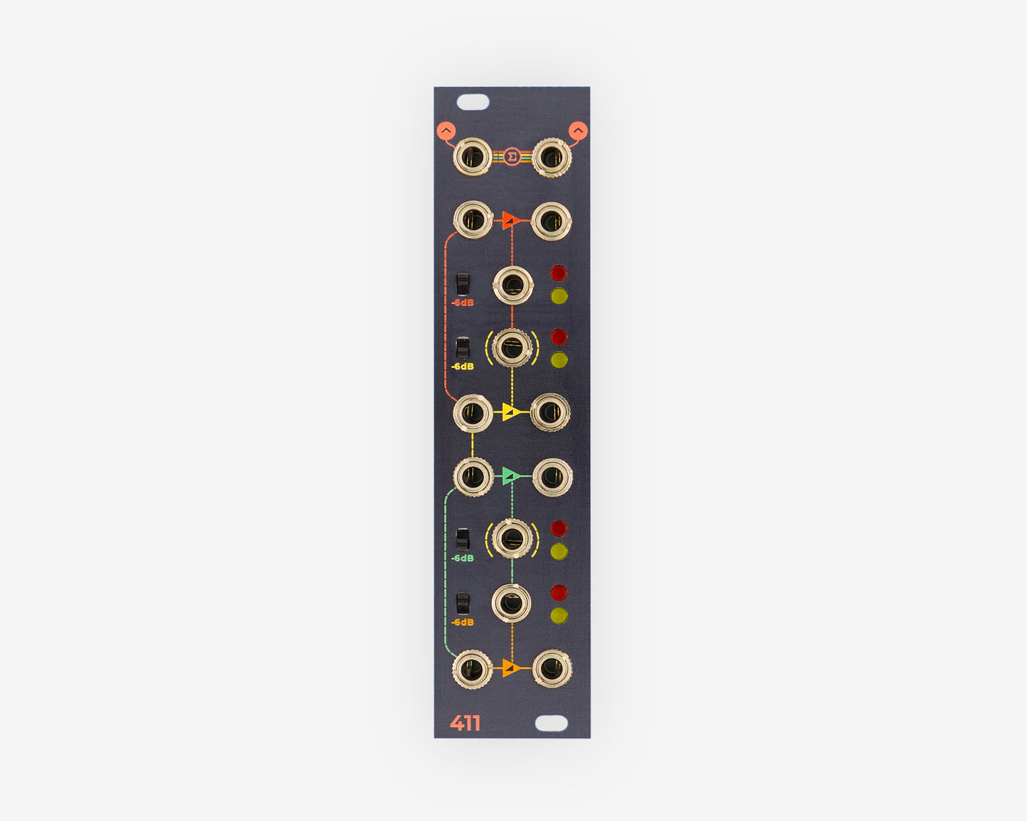 Frap Tools 411 Quadruple Linear VCA for Audio and CV Utility Eurorack Module