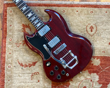 Load image into Gallery viewer, &#39;74 Gibson SG Standard w/ Bigsby - Left Handed (All Original) - Includes Original Green Hard Shell Case
