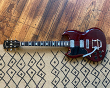 Load image into Gallery viewer, &#39;74 Gibson SG Standard w/ Bigsby - Left Handed (All Original) - Includes Original Green Hard Shell Case
