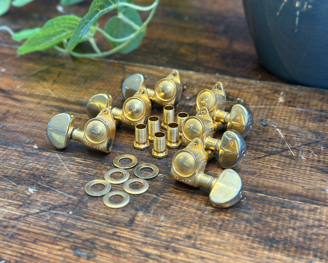 Grover 3-A-Side Machine Heads - Kidney Buttons