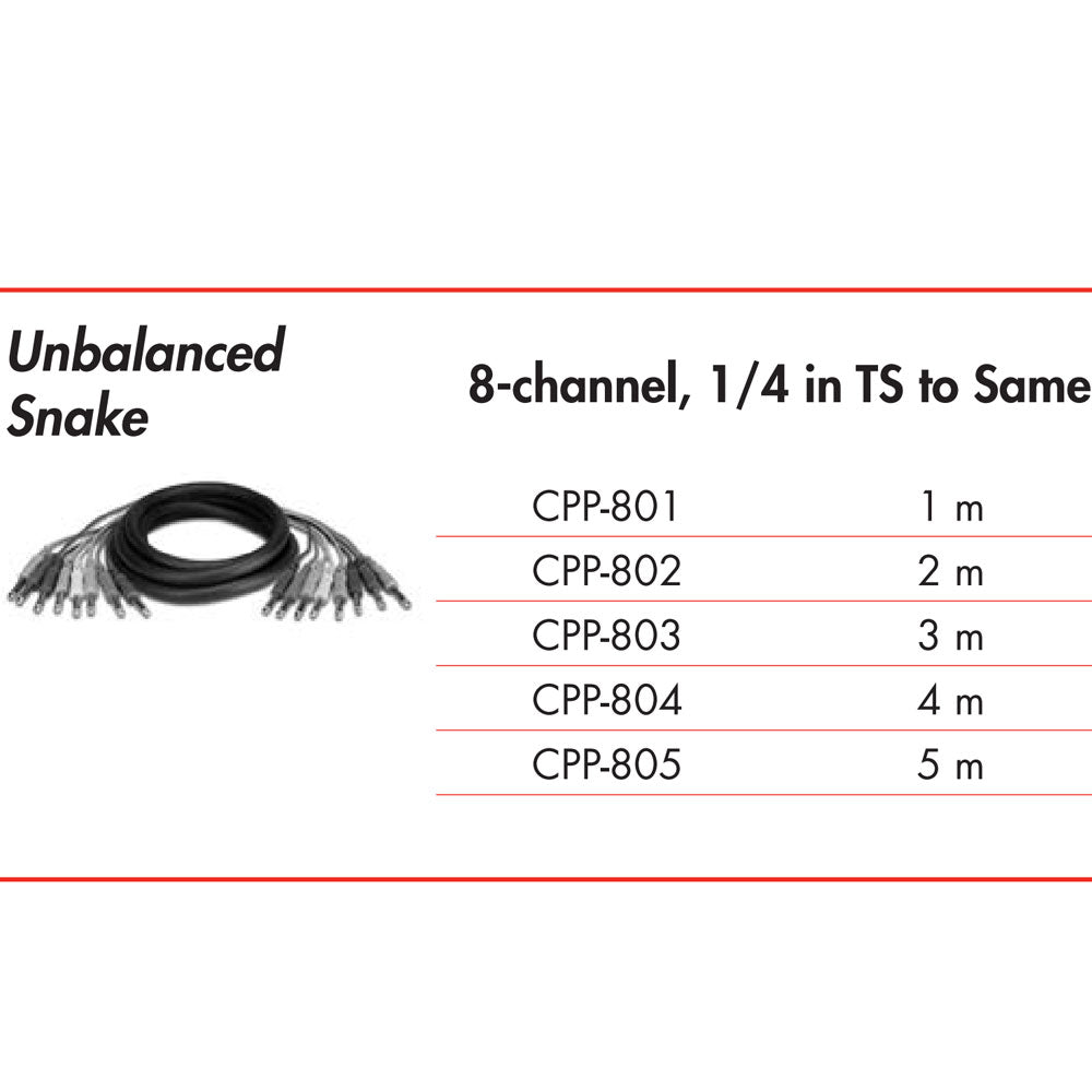 Hosa Technology CPP-802 Unbalanced Snake 2m