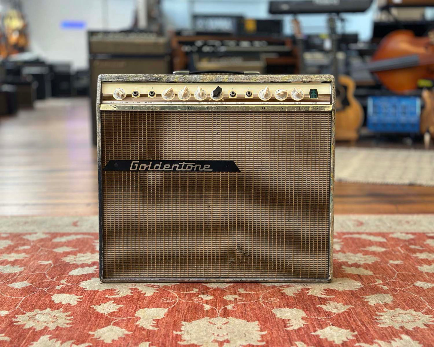 Vintage '60s Goldentone 1755 40 Watt 2x12" Guitar Amplifier loaded with Celestion Gold Alnico Speakers