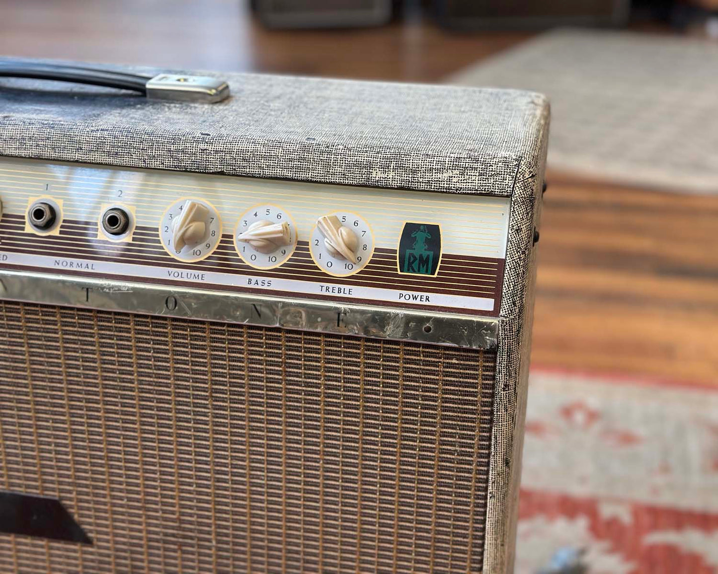 Vintage '60s Goldentone 1755 40 Watt 2x12" Guitar Amplifier loaded with Celestion Gold Alnico Speakers