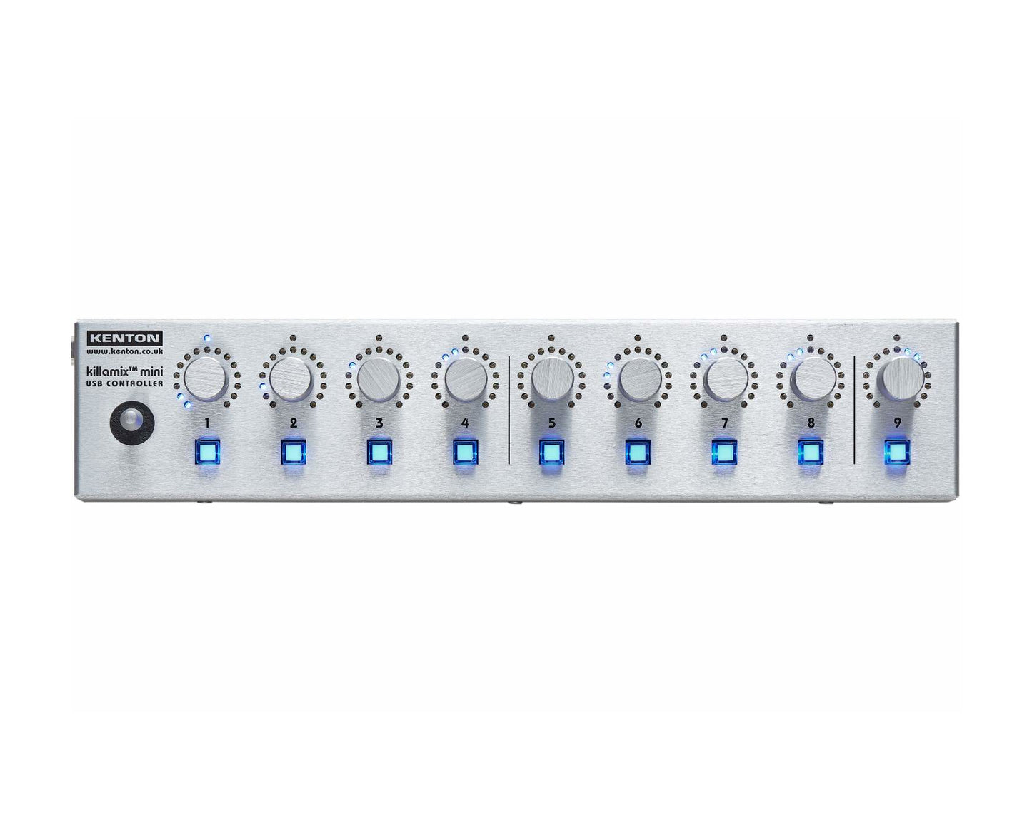 Kenton Killamix Mini USB Controller with Detented Encoders - Blue LEDs