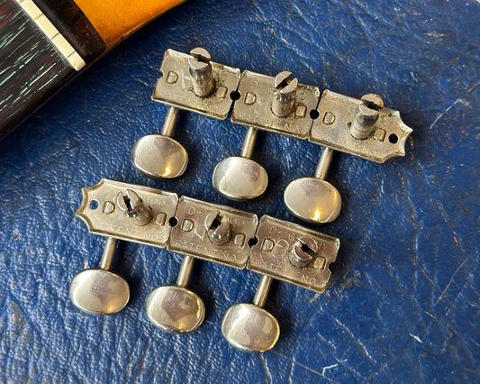 1959-1964 Kluson Deluxe Single Line Tuners with Oval Buttons suit Fender Guitars (Patent D-169400)