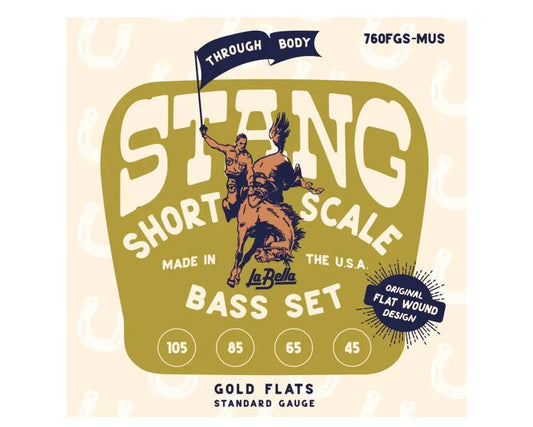 La Bella 760FGS-MUS STANG - 30" Gold Flats Thru-Body 45-105